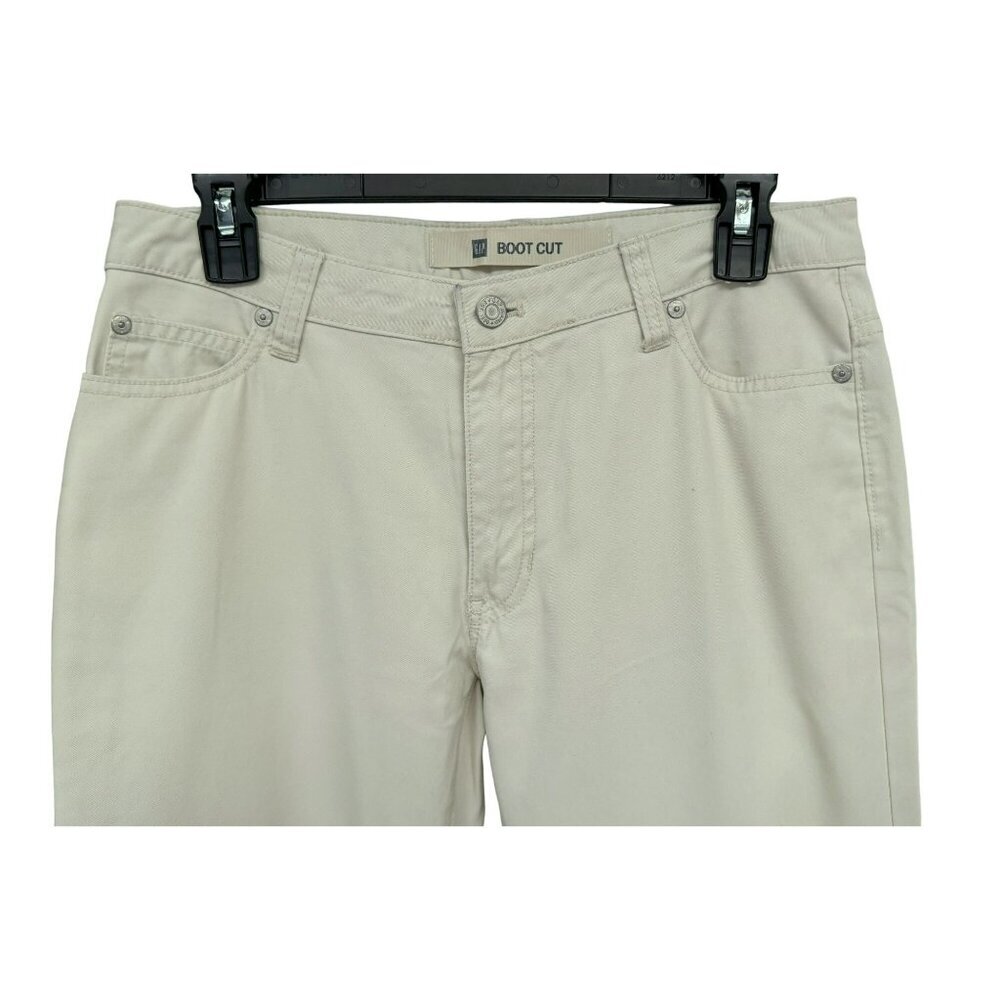 GAP Boot Cut Khaki Classic 5 Pocket All Cotton Jeans Sz 4R - Picture 2 of 4